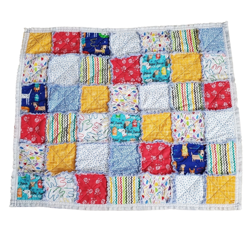 New Homemade Colorful Baby Rag Quilt - Picture 2 of 14